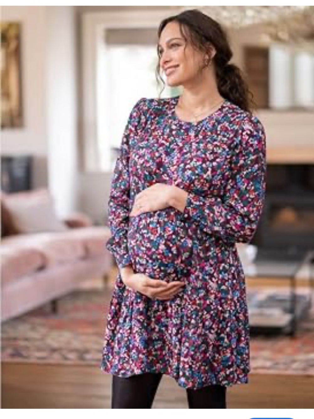 Seraphine viscose colorful maternity dress size small